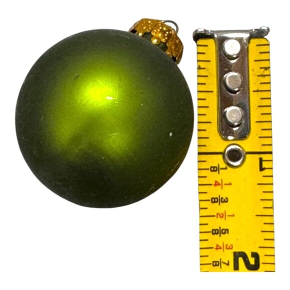 Vintage G&D Set Of 12 Mini Christmas Ornaments Glitter & Metallic Gold Red Green - Picture 3 of 10